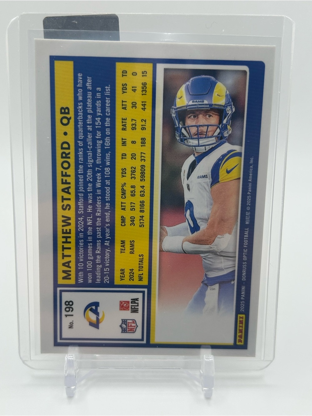 Matthew Stafford LA Rams Trading Card 🏈 - Picture 2 of 2